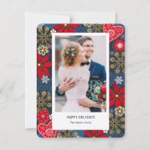 Tarjeta de Navidad | Flores y Nieve | Tarjeta de F