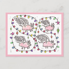 Tarjeta de Navidad "Flying Future Bacon"