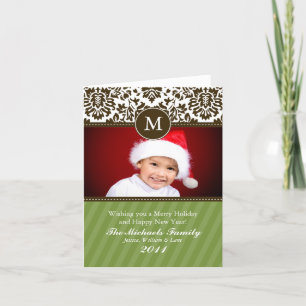 Tarjeta de Navidad formal del monograma