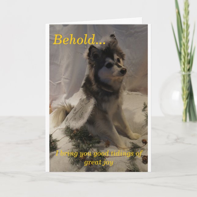 Tarjeta de Navidad fornida del ángel (Anverso)