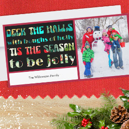 Tarjeta de Navidad Foto Coloridas Letras 1