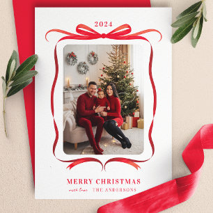 Tarjeta de Navidad Foto con Marco de Cinta Ondulad
