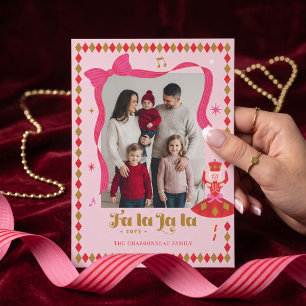 Tarjeta de Navidad Foto Festiva de Cascanueces Fa