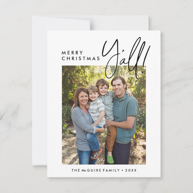 Tarjeta de Navidad Foto Vacaciones 'Merry Christma (Anverso)
