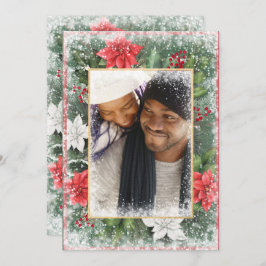 Tarjeta de Navidad Foto Verde de Temporada Xmas Fi