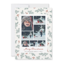 Tarjeta de Navidad Fotográfica Botánica