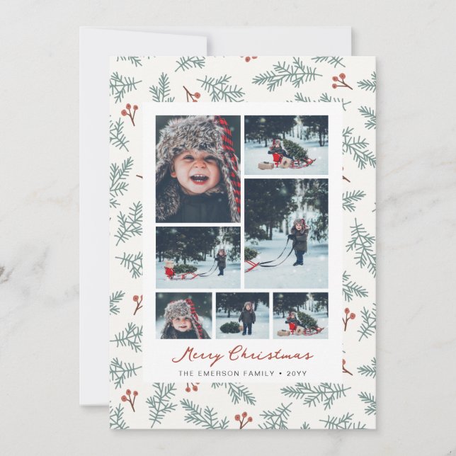 Tarjeta de Navidad Fotográfica Botánica (Anverso)