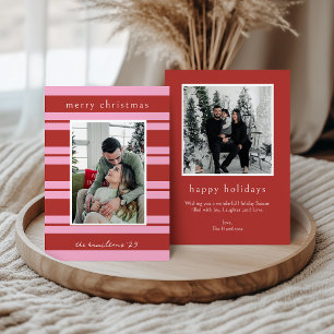 Tarjeta de Navidad fotográfica de estilo preppy co
