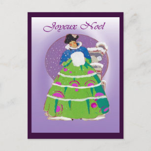 Postales De Navidad Francesa Del Vintage Tarjetas Postales Zazzle Es