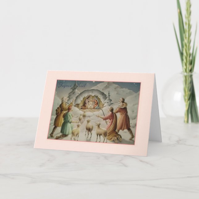 Tarjeta de Navidad francesa de Joyeux Noël de la (Anverso)