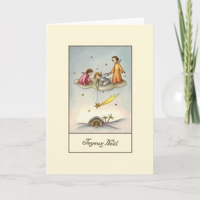 Tarjeta de Navidad francesa de Joyeux Noël de la (Anverso)