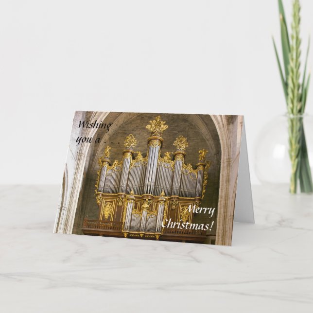 Tarjeta de Navidad francesa del órgano (Anverso)