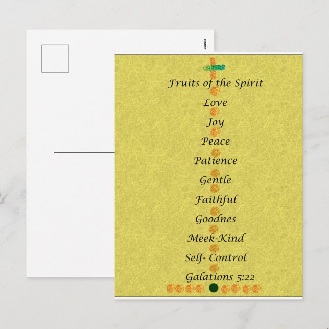 Tarjeta de Navidad - frutos del espíritu (Anverso / Reverso)