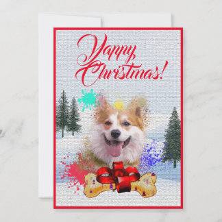 Tarjeta de Navidad Funny Corgi Dog Yappy