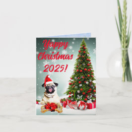 Tarjeta de Navidad Funny Personalizable Pug Dog Ya