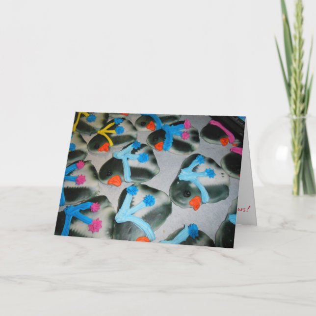 Tarjeta de Navidad "Galletas de Pingüino" #2 (Anverso)