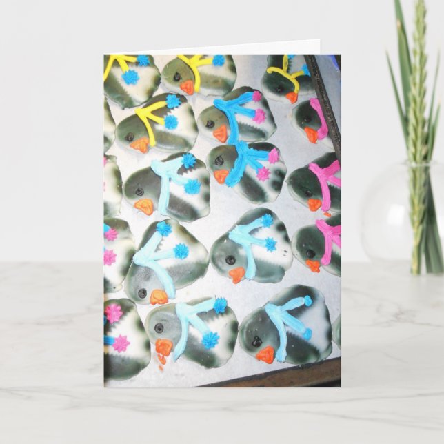 Tarjeta de Navidad "Galletas de Pingüino" #3 (Anverso)