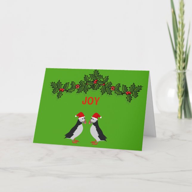Tarjeta de Navidad gemela de los frailecillos de (Anverso)