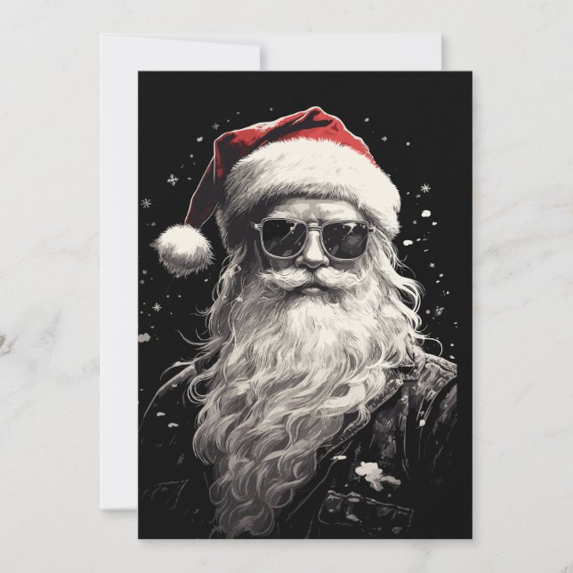 Tarjeta de Navidad genial de Santa (Anverso)