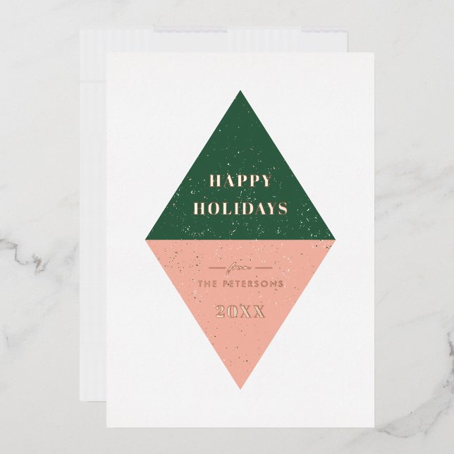 Tarjeta de Navidad geométrica de vacaciones con lá (Sobre)
