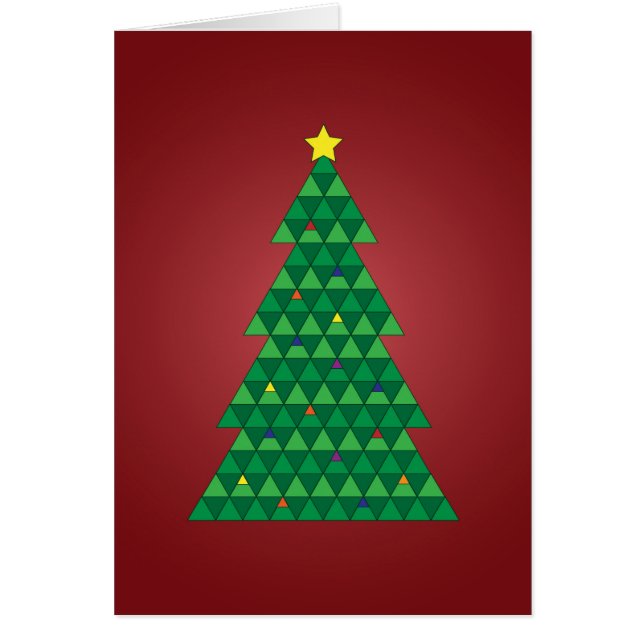 Tarjeta de Navidad geométrica del árbol de Navidad (Frente)