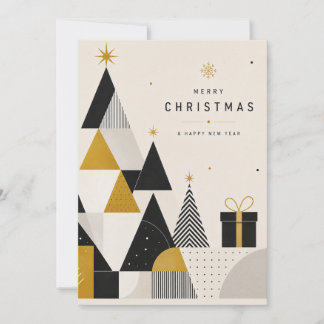 Tarjeta de Navidad geométrica nórdica moderna