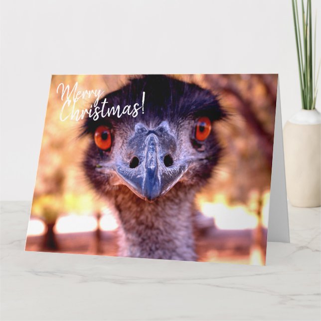 Tarjeta de Navidad gigante australiana EMU (Anverso)