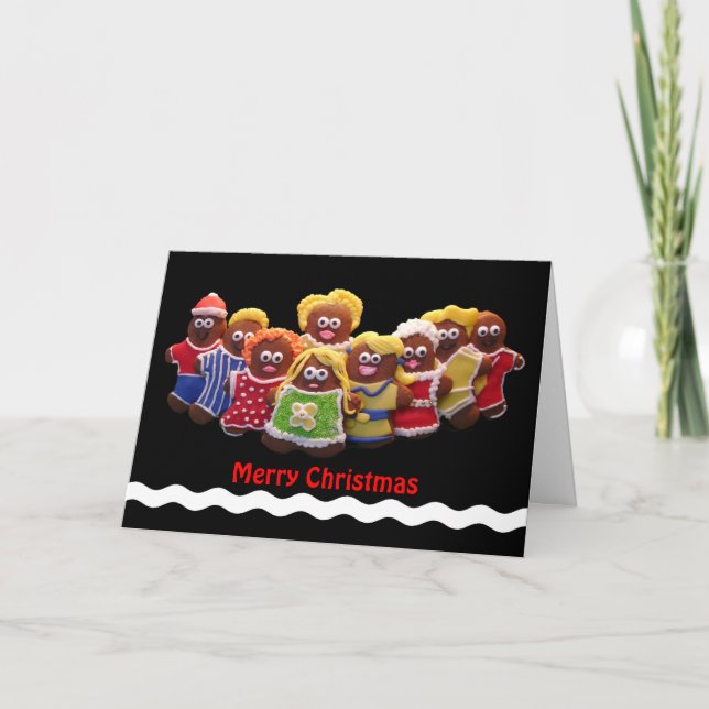 Tarjeta de Navidad Gingerbread Men (Anverso)