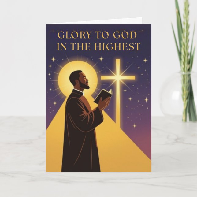 Tarjeta de Navidad Gloria a Dios (Anverso)