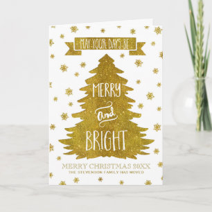 Tarjeta de Navidad Gold Snowflakes