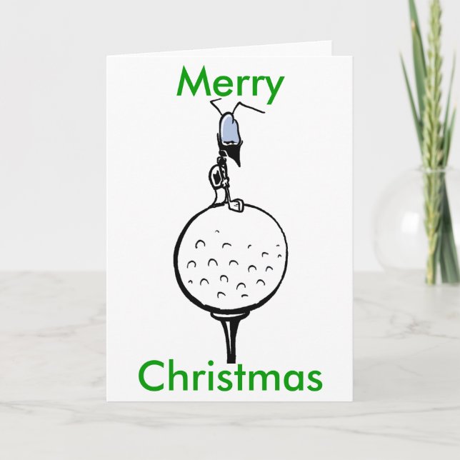 Tarjeta de Navidad Golf Ball Ant Merry (Anverso)