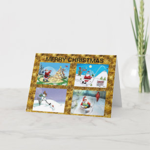 Tarjeta de Navidad Golfing de Santas