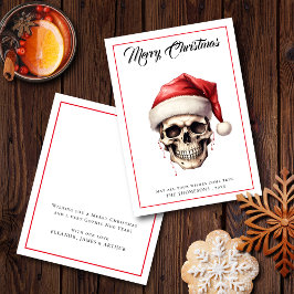 Tarjeta de Navidad Gothic Santa Skull Merry