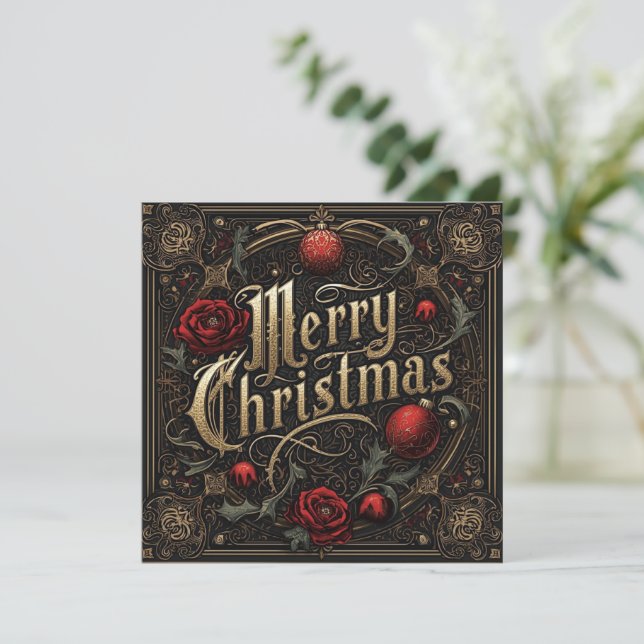 tarjeta de Navidad gótica (Anverso de pie)