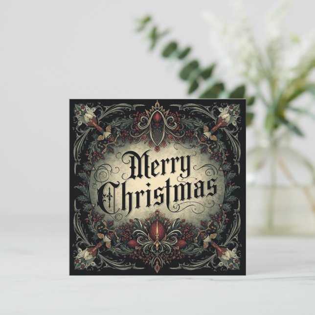 tarjeta de Navidad gótica (Anverso de pie)