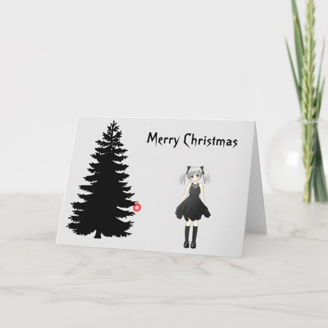 Tarjeta de Navidad gótica negra (Anverso)