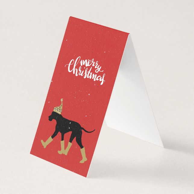 Tarjeta de Navidad Gran Danés Alegre (Anverso)