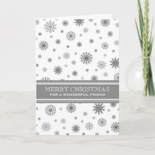 Tarjeta de Navidad Gray Snow Friendship Merry