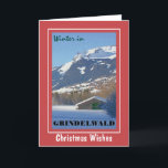 Tarjeta de Navidad Grindelwald Vintage de Suiza<br><div class="desc">Tarjeta de navidad Suiza Grindelwald Vintage Merry. Tarjeta de Viaje Vintage.</div>