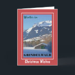 Tarjeta de Navidad Grindelwald Vintage de Suiza<br><div class="desc">Tarjeta de navidad Suiza Grindelwald Vintage Merry. Tarjeta de Viaje Vintage.</div>