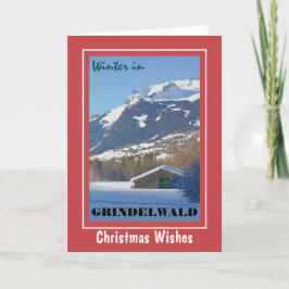 Tarjeta de Navidad Grindelwald Vintage de Suiza
