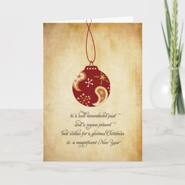 Tarjeta de Navidad Grunge Ornament de Navidad (Anverso)