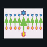 Tarjeta de navidad Hanukkah Chrismukkah<br><div class="desc">La postal puede ser vista como Árboles de Navidad o Menorah. Sólo dímelo de cabeza.</div>