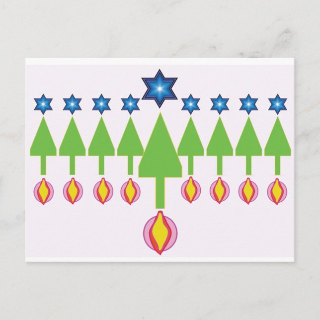 Tarjeta de navidad Hanukkah Chrismukkah (Anverso)