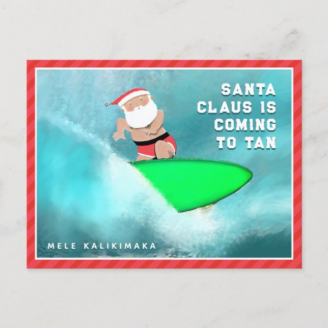 Tarjeta de Navidad Hawaii Mele Kalikimaka (Anverso)