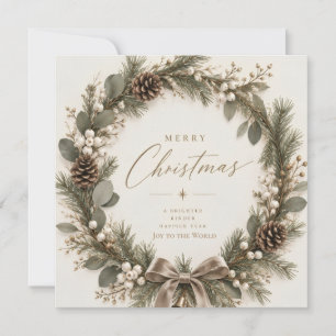 Tarjeta de Navidad Heritage, Corona de Siempreverd