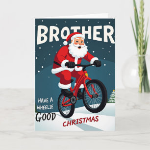 Tarjeta de Navidad Hermano Wheelie Bueno