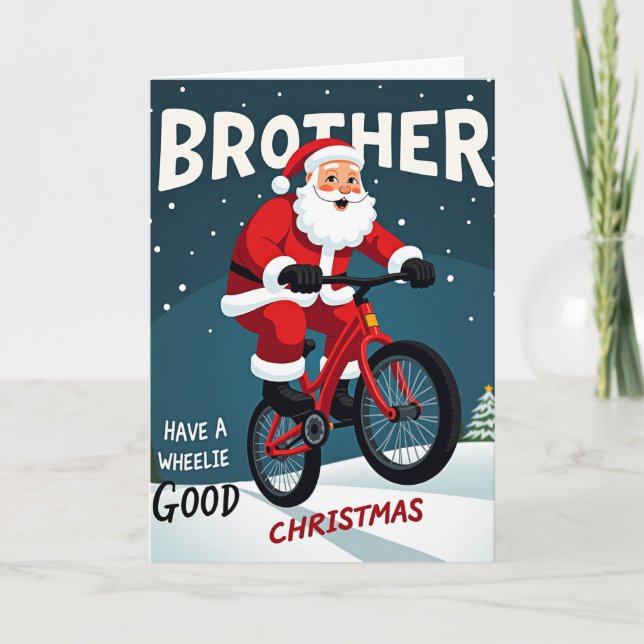 Tarjeta de Navidad Hermano Wheelie Bueno (Anverso)