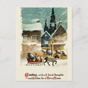 Tarjeta de Navidad hermosa del vintage