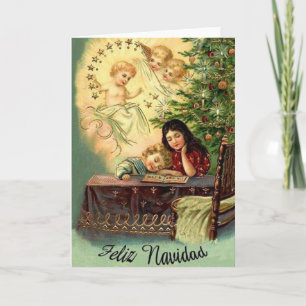 Tarjeta de Navidad hispánica del vintage/del